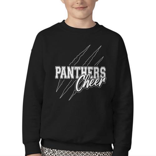 Panthers Cheer Back To School Cheerleading Team Spirit Youth Crewneck Sweatshirt - Savourry