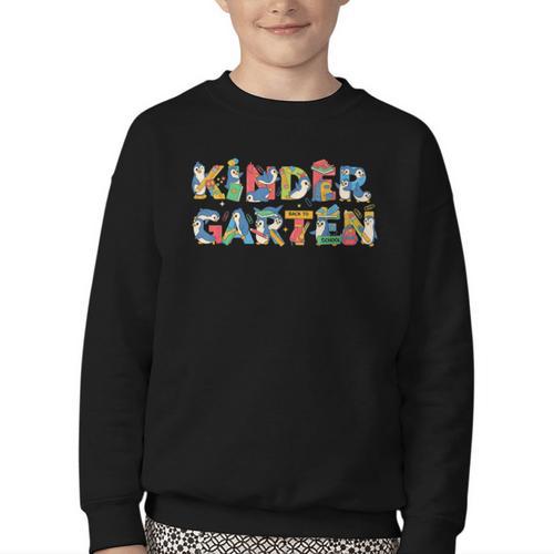 Penguin Kindergarten Back To School Kids Boys Girls Youth Crewneck Sweatshirt - Savourry