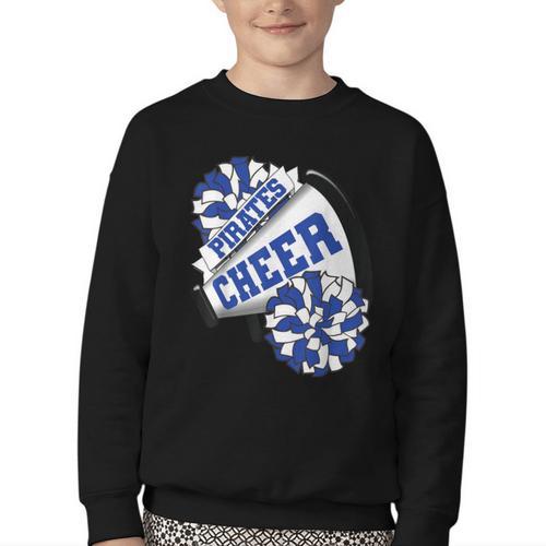 Pirates Cheer Back To School Cheerleading Spirit B Youth Crewneck Sweatshirt - Savourry