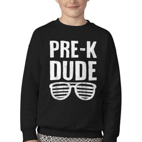 Pre-K Dude First Day Back To School Preschool Boys Kid Youth Crewneck Sweatshirt - Savourry