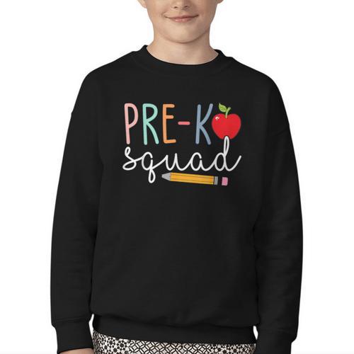 Pre-K Squad Tshirt Pre-K Back To School Youth Crewneck Sweatshirt - Savourry