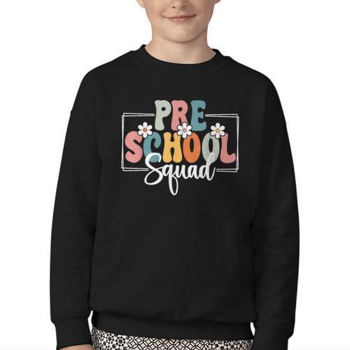 Preschool Squad Back To School Preschool Crew Youth Crewneck Sweatshirt - Savourry