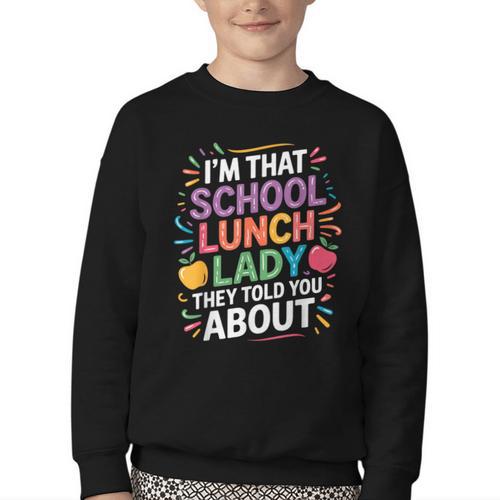 Proud Cafeteria Noun Definition Lunch Lady Back To School Youth Crewneck Sweatshirt - Savourry
