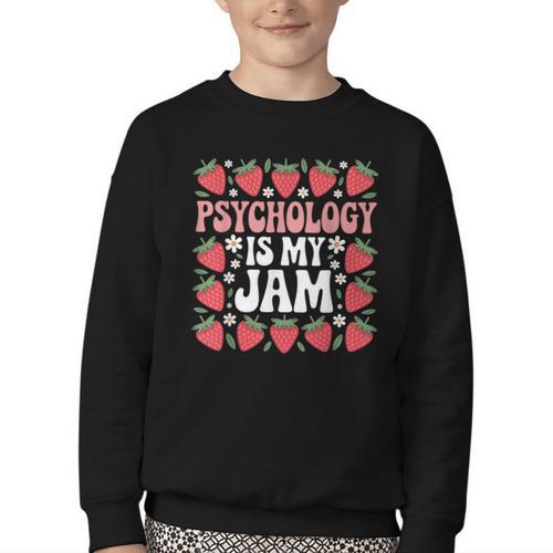 Psychology Is My Jam School Psychologist Back To School Youth Crewneck Sweatshirt - Savourry
