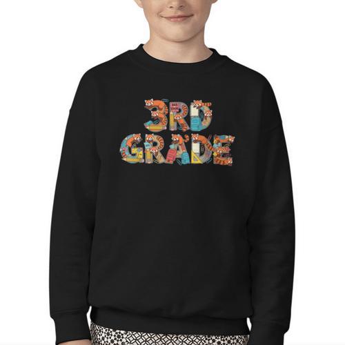 Red Panda Third Grade Back To School Kids Boys Girls Youth Crewneck Sweatshirt - Savourry