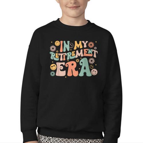 In My Retirememt Era Retro Back To School Youth Crewneck Sweatshirt - Savourry