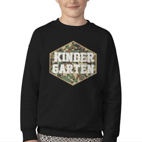 Retro Back To School Boys Old Camo Kindergarten Youth Crewneck Sweatshirt - Savourry