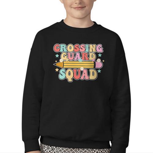 School Crossing Guard Retro Back To School Cool Appreciation Youth Crewneck Sweatshirt - Savourry