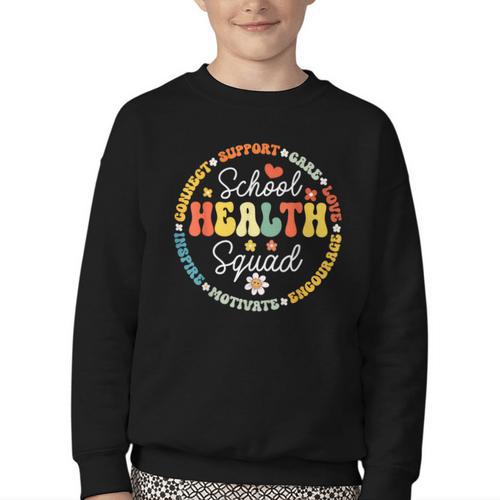 School Health Squad Back To School Nurse Squad Youth Crewneck Sweatshirt - Savourry