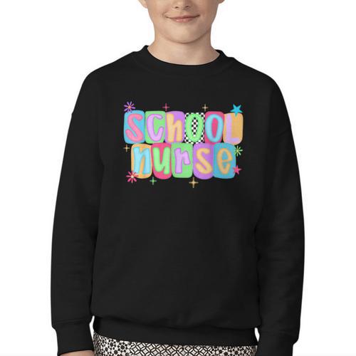 School Nurse Appreciation Day For Best Nurses Back To School Youth Crewneck Sweatshirt - Savourry