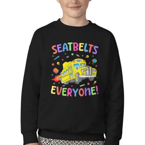 Seatbelt School Bus Driver Everyone Back To School Youth Crewneck Sweatshirt - Savourry