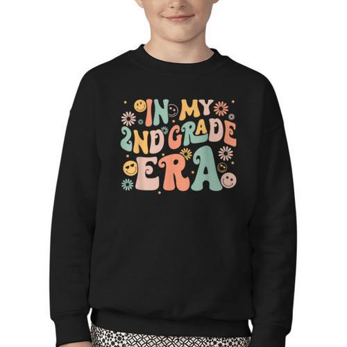 In My Second Grade Era Retro 2nd Grade Back To School Youth Crewneck Sweatshirt - Savourry