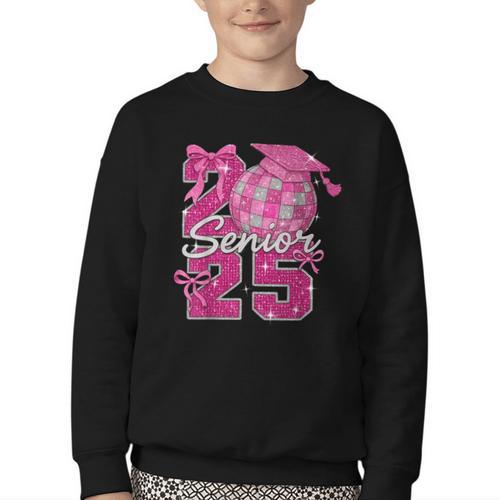 Senior 2025 Class Of 2025 Bows Back To School 2025 Youth Crewneck Sweatshirt - Savourry