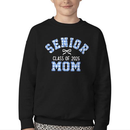 Senior 2025 Class Of 2025 Senior Mom Bow Back To School Youth Crewneck Sweatshirt - Savourry