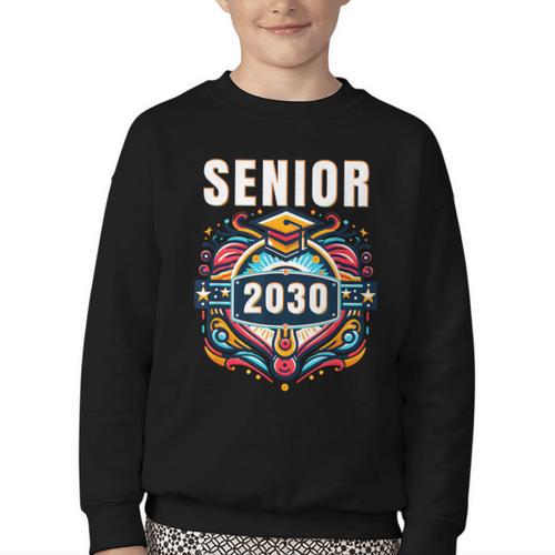 Senior 30 Class Of 2030 Back To School Graduation 2030 Youth Crewneck Sweatshirt - Savourry