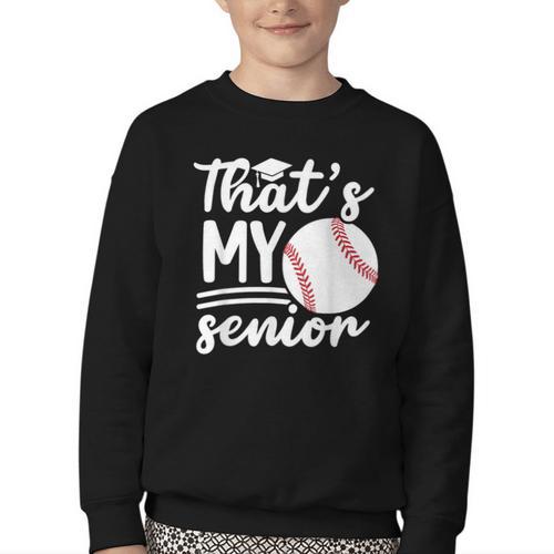 My Senior Baseball Senior Mom 2026 Baseball Senior Mama Youth Crewneck Sweatshirt - Sportilla