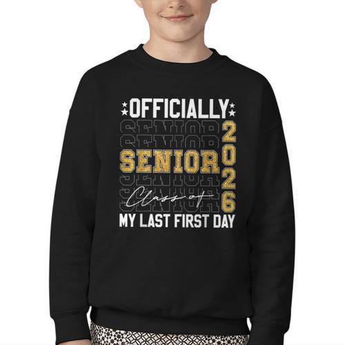 Senior Class Of 2026 Back To School Last First Day Of School Youth Crewneck Sweatshirt - Savourry