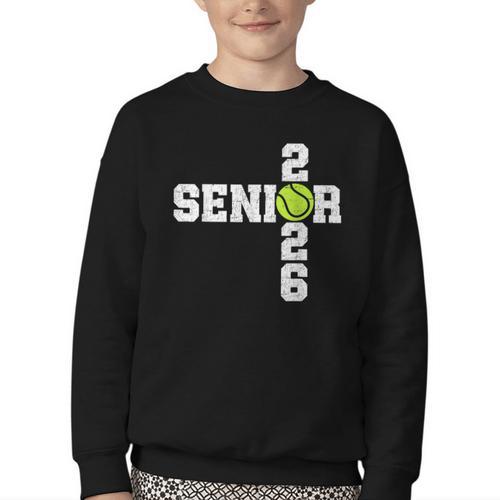 Senior Class Of 2026 Tennis Seniors Back To School 2026 Youth Crewneck Sweatshirt - Savourry