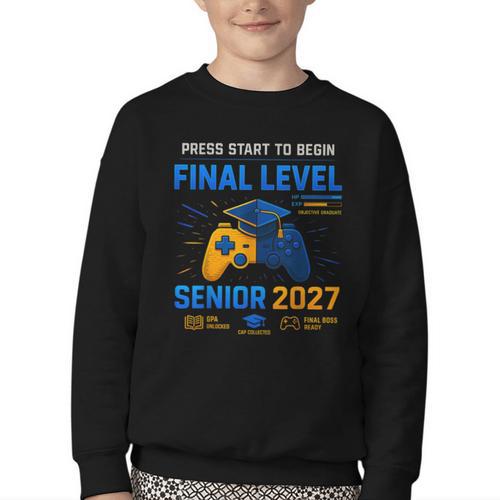 Senior Class Of 2027 Back To School Gamer Senior 2027 Youth Crewneck Sweatshirt - Savourry