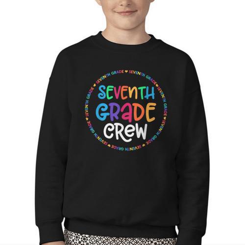 Seventh Grade Crew Back To School Matching Tee For 7th Grade Youth Crewneck Sweatshirt - Savourry