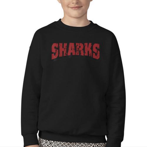 Sharks Back To School Spirit M Youth Crewneck Sweatshirt - Savourry