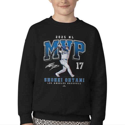 Shohei Ohtani 2025 NL MVP Los Angeles Baseball MLBPA Youth Crewneck Sweatshirt - Sportilla