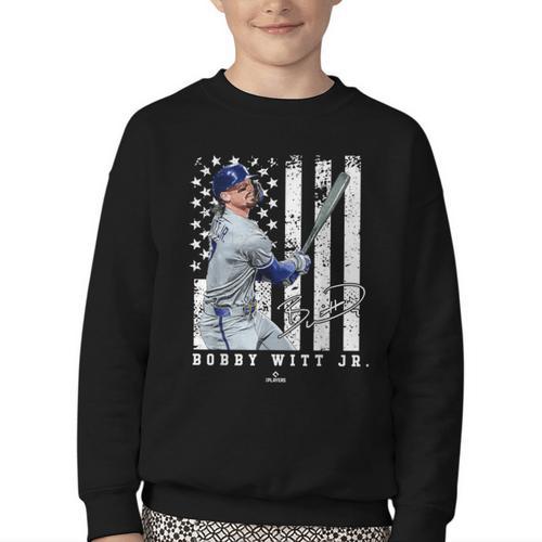 Show Your Pride Bobby WITT Jr Kansas City Baseball MLBPA Youth Crewneck Sweatshirt - Sportilla