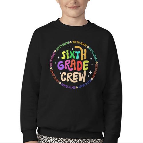 Sixth Grade Crew Back To School 6th Grade Team Youth Crewneck Sweatshirt - Savourry