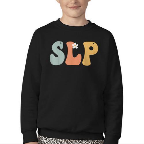 SLP Groovy Women Appreciation Day Hello Back To School Youth Crewneck Sweatshirt - Savourry