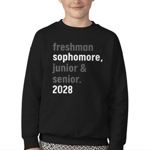 Sophomore Class Of 2028 Shirt Back To School High School Tee Youth Crewneck Sweatshirt - Savourry
