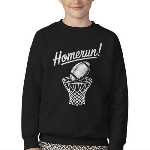 Sports Homerun Football Basketball Baseball Joke Tee Youth Crewneck Sweatshirt - Sportilla