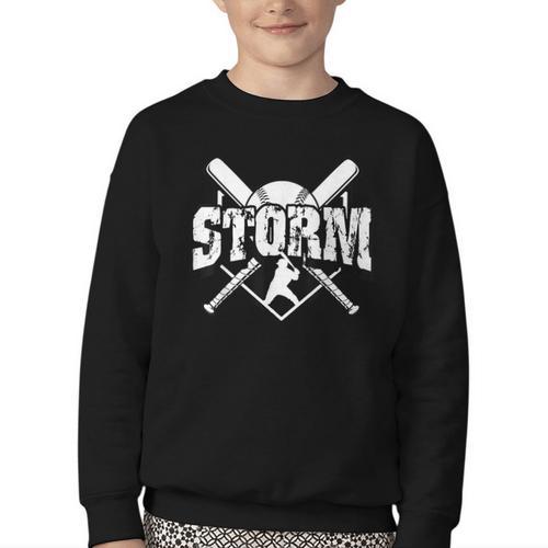 Storm Baseball Back To School Spirit Youth Crewneck Sweatshirt - Savourry