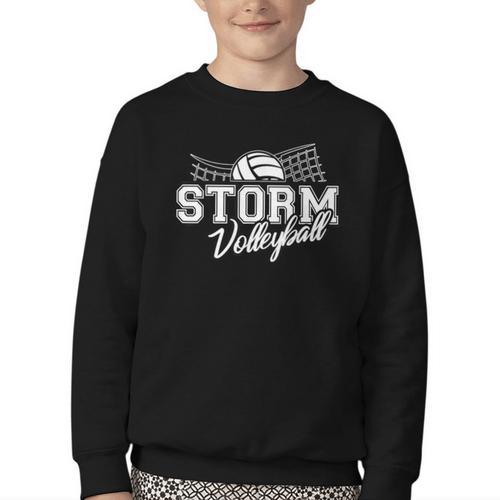 Storm Volleyball Back To School Spirit Youth Crewneck Sweatshirt - Savourry
