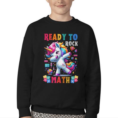 Student Back To School Math Squad Kids Girls Smarter Unicorn Youth Crewneck Sweatshirt - Savourry
