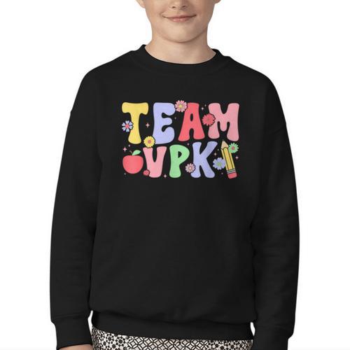 Team VPK First Day Of VPK Back To School VPK Youth Crewneck Sweatshirt - Savourry