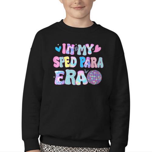 Tie Dye Leopard Back To School In My Sped Para Era Youth Crewneck Sweatshirt - Savourry