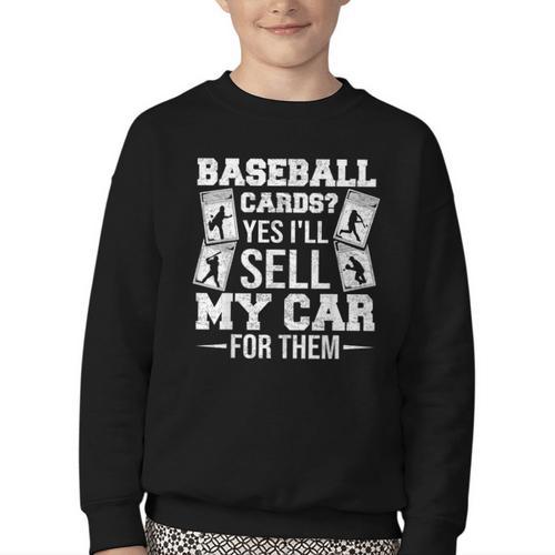 Trading Card Collector Cardboard Baseball Card Collector Youth Crewneck Sweatshirt - Sportilla