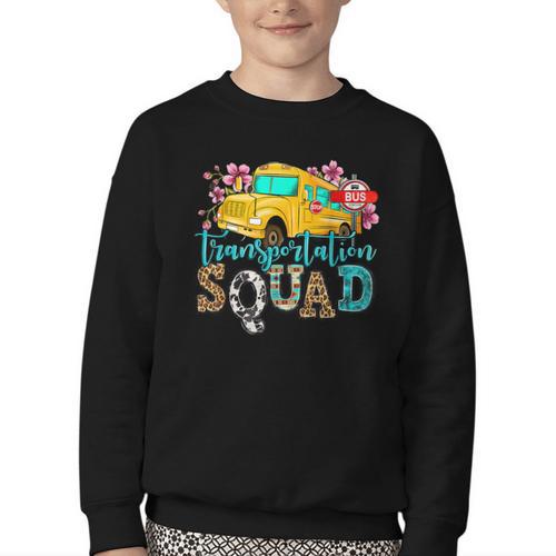 Transportation Squad Bus Driver School Bus Back To School Youth Crewneck Sweatshirt - Savourry