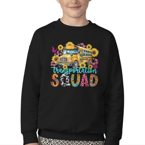 Transportation Squad Driving Bus Driver Back To School Women Youth Crewneck Sweatshirt - Savourry