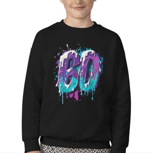 Vintage Baseball 60 Number Youth Crewneck Sweatshirt - Sportilla