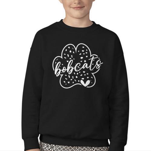Vintage Bobcats Team Pride School Spirit Back To School Youth Crewneck Sweatshirt - Savourry