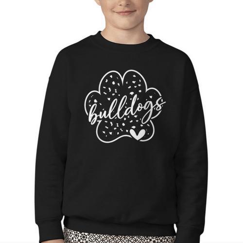 Vintage Bulldogs Team Pride School Spirit Back To School Youth Crewneck Sweatshirt - Savourry