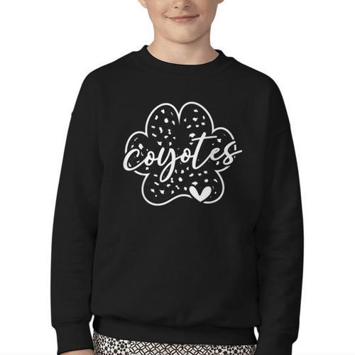 Vintage Coyotes Team Pride School Spirit Back To School Youth Crewneck Sweatshirt - Savourry