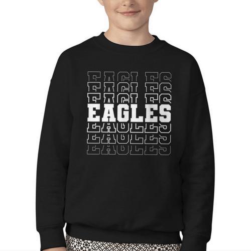 Vintage Eagles High School Go Eagles Pride Back To School Youth Crewneck Sweatshirt - Savourry
