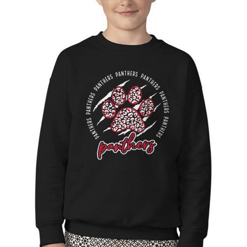 Vintage Panthers School Sports Name Spirit Back To School Youth Crewneck Sweatshirt - Savourry