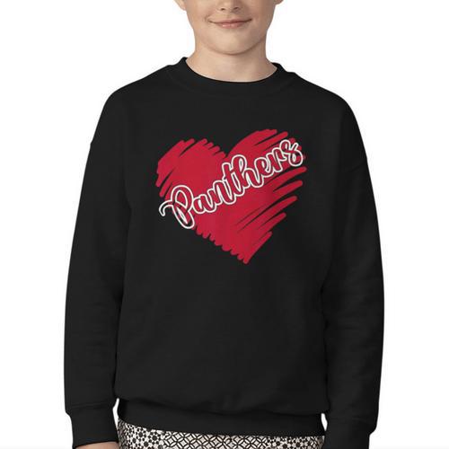 Vintage Panthers School Sports Name Spirit Go Back To School Youth Crewneck Sweatshirt - Savourry