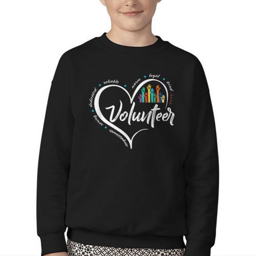 Volunteer Heart Back To School Art Vintage Youth Crewneck Sweatshirt - Savourry