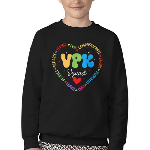 VPK Squad First Day Of VPK Back To School Youth Crewneck Sweatshirt - Savourry