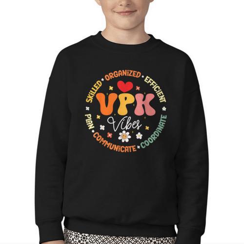 VPK Vibes First Day Of Back To School Appreciation Week Youth Crewneck Sweatshirt - Savourry