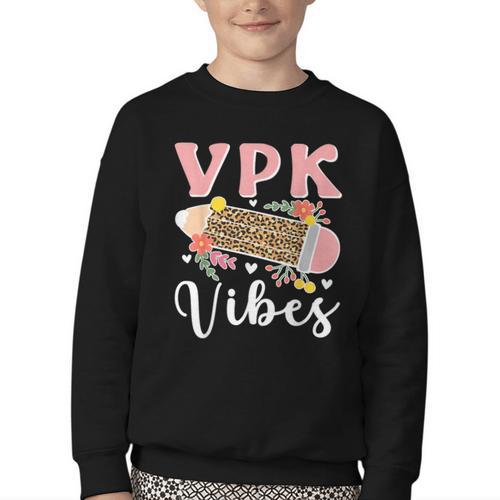 VPK Vibes First Day Of VPK Back To School Youth Crewneck Sweatshirt - Savourry